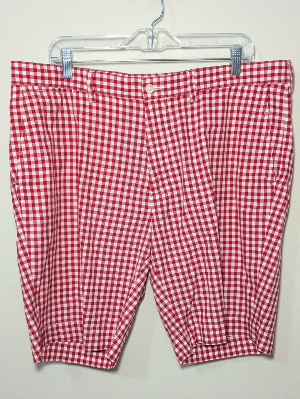 Polo Ralph Lauren Red + White Gingham Shorts 100% Cotton Preppy Men's Size 38